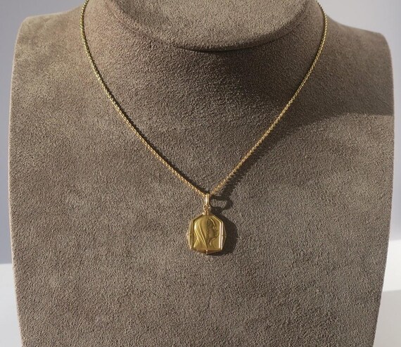Médaille pendentif ancien octogonale Vierge Marie… - image 8