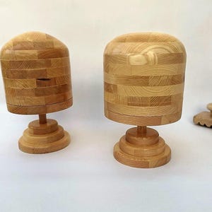 Wooden Hat Block on Stand / Oval or Round Open Crown Hat Block / Hat ...