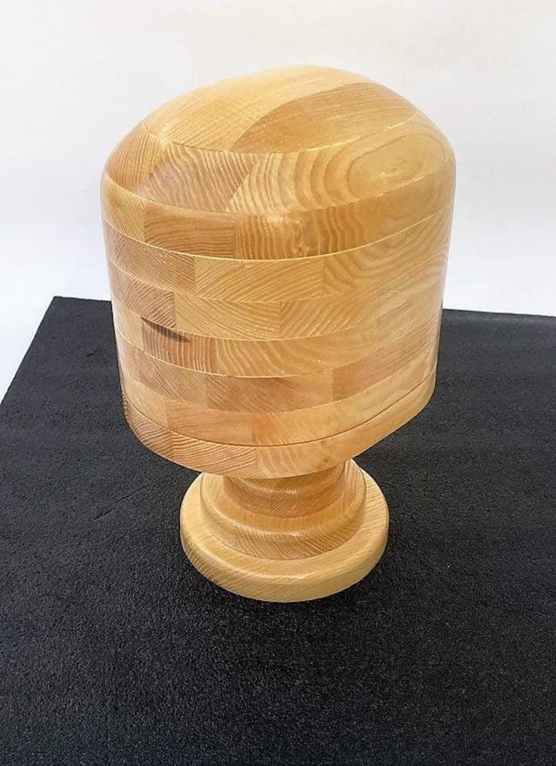 Wooden Hat Block on Stand / Oval Open Crown Hat Block / Hat Making ...