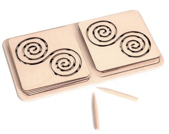 Mind Concentration finger labyrinth, spiral board, Montessori game Wooden interhemispheric board Waldorf