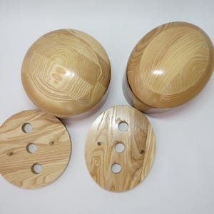 Houten hoedenblok / Ovaal of rond open kroon hoedenblok / Hoedenmaakblok / Kan ook worden gebruikt als standaard voor pruiken en hoedenmakerij
