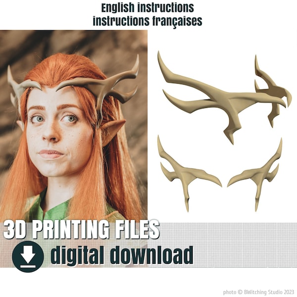 3D print file, Keyleth antlers, STL file