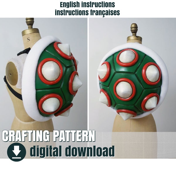 eva foam pattern, Spike Turtle Shell, Mario, downloadable PDF,  FR + EN