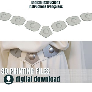 3D-Druckdatei, dekorative Platten für Leias Gürtel, STL-Datei – Bonus-Gürtelmuster