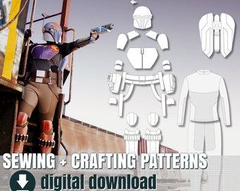 Sewing and EVA foam pattern: complete Sabine Wren costume, downloadable pattern + bonus STL files + blueprint + reference photos