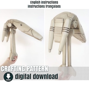 eva foam Pattern, Intergalactic Battle Droid Head, Downloadable PDF,  FR + EN