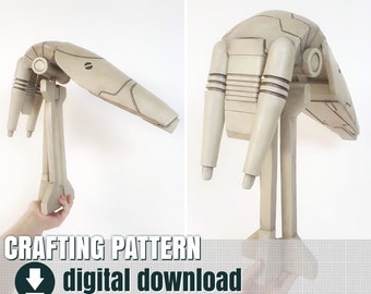 eva foam Pattern, Battle Droid Head, Model B1, Downloadable PDF,  FR + EN