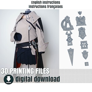 3D printing files, Alisaie Leveilleur costume parts, FFXIV, STL file