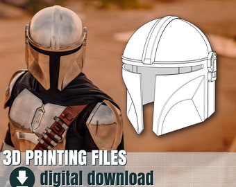 3D print file, Din Djarin helmet, The Mandalorian, STL file