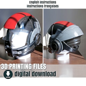 3D Print File, Mass Effect N7 Helmet, STL File
