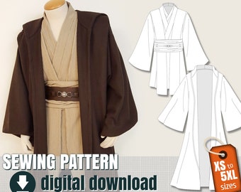 Sewing Pattern - BUNDLE - Jedi Style Costume, Downloadable PDF File