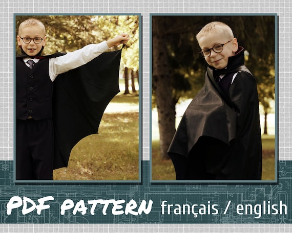 Vampire cape  PDF PATTERN  kid and adult size  sewing