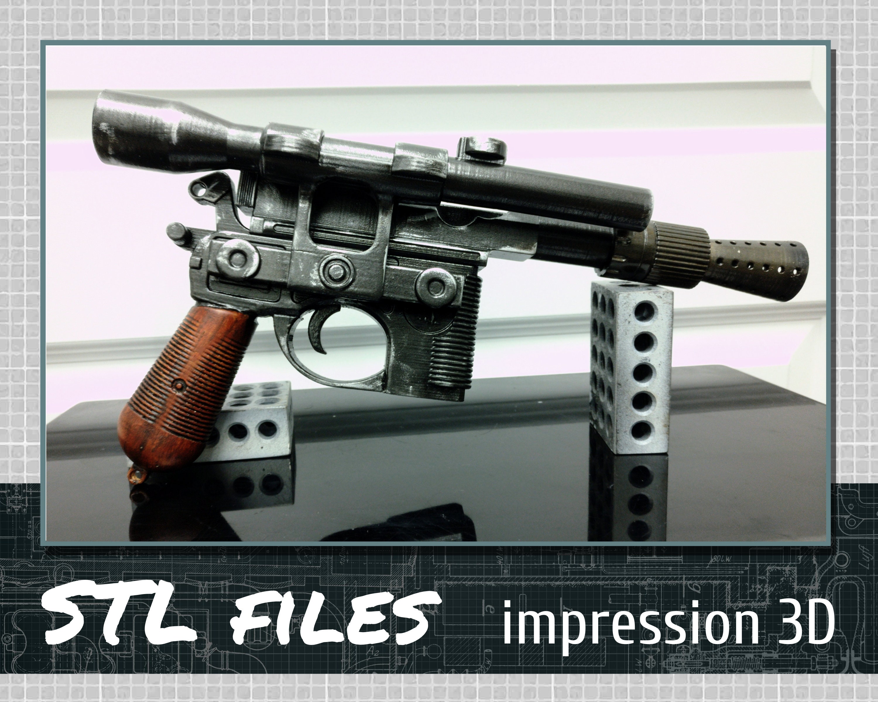 Smelte Wow Perseus 3D Print File Han Solo Blaster STL File - Etsy