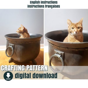 Pattern for eva foam, Witch&#39;s Cauldron, downloadable PDF,  FR + EN
