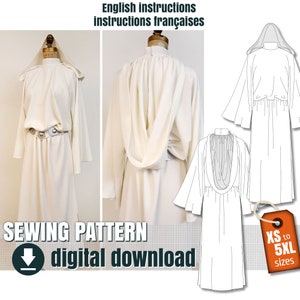 Sewing Pattern, Princess Leia Costume, Downloadable PDF File