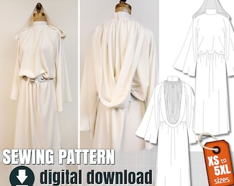 Sewing Pattern, Princess Leia Costume, Downloadable PDF File