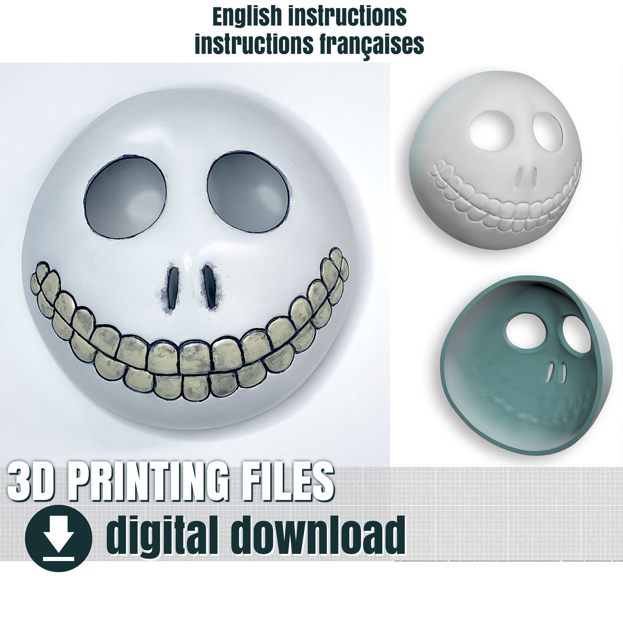 3D print files: masks of Barrel, the little skeleton, STL files