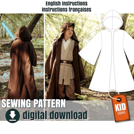 Sewing Pattern for Kid Jedi Style Robe Only Downloadable PDF File FR EN Etsy