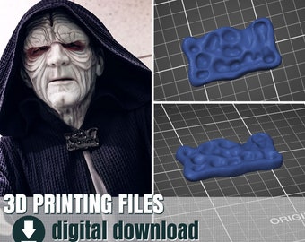 3D Print File, Palpatine brooch, STL File