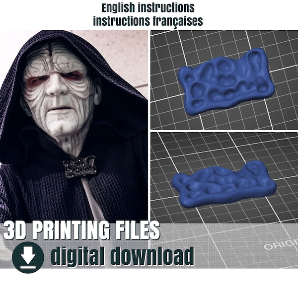 Fichier d'impression 3D, broche de Palpatine fichier STL