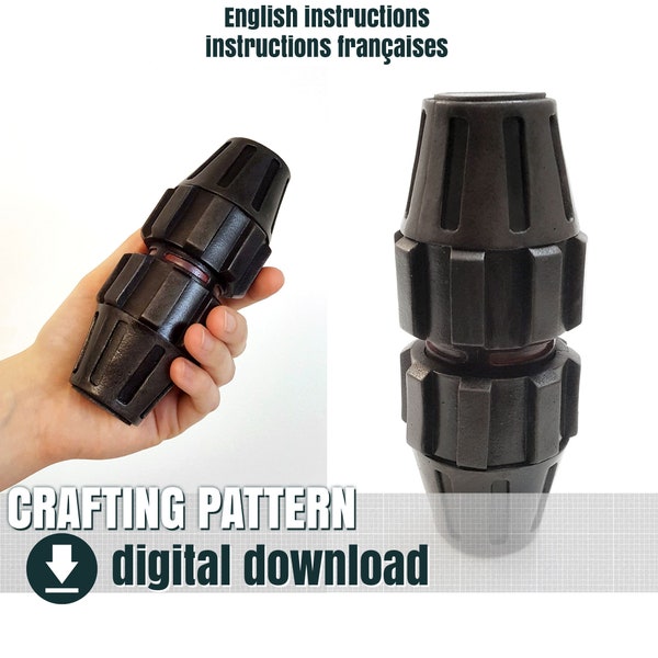 eva foam Pattern, C-25 Fragment Grenade, Downloadable PDF,  FR + EN