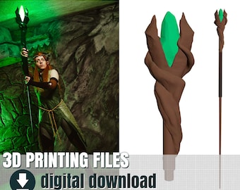 3D print file, Keyleth staff, STL file
