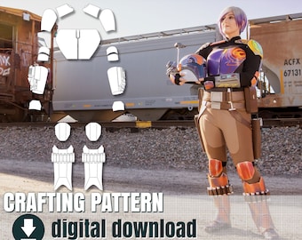 Patrón para espuma eva, armadura Sabine Wren, patrón descargable + archivos STL extra + plano + fotos de referencia, FR + EN