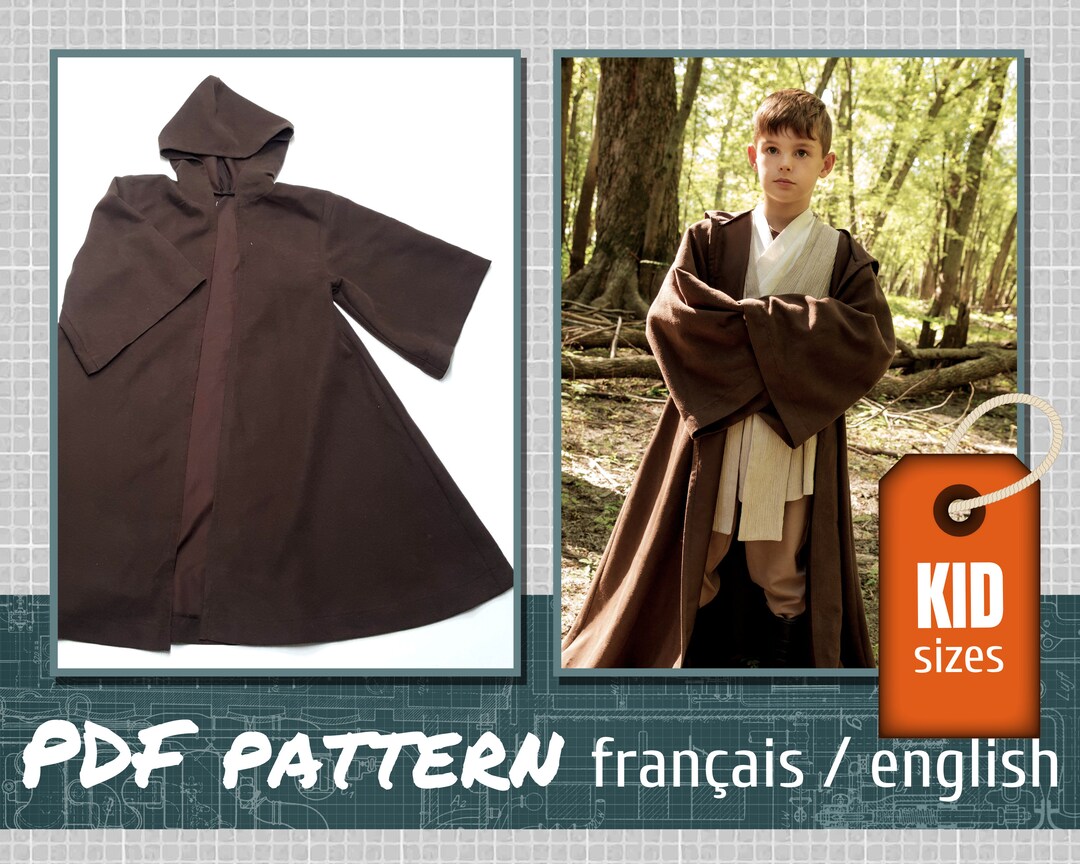 Sewing Pattern for Kid Jedi Style Robe Only Downloadable PDF Etsy