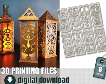 3D printing files,  decorative lantern inspired by Zelda, STL file