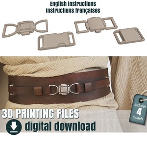 3D print file, Jedi belt buckle, STL file + PDF pattern, Jedi belt