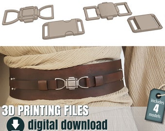 3D print file, Jedi belt buckle, STL file + PDF pattern, Jedi belt