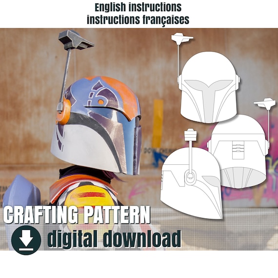 Mandalorian Helmet starwars 自作　1個 Eva Foam Pattern, Mandalorian Helmet Only, Sabine Wren