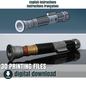 3D Print File, Obi-Wan lightsaber, STL File