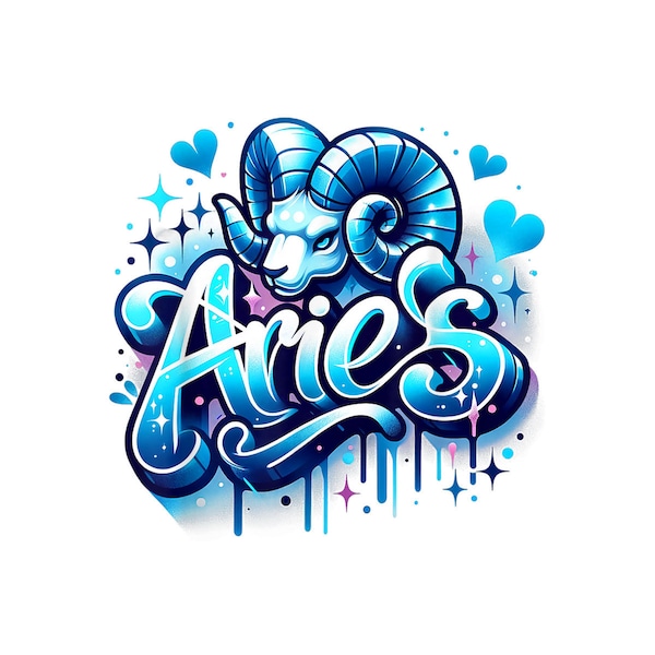 Blue Aries Zodiac Star Sign Digital Png