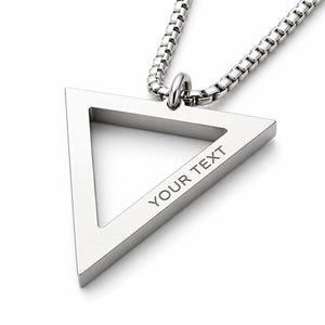 Collana con ciondolo / Gioielli in acciaio inossidabile / Ciondolo moderno minimalista / Triangolo invertito