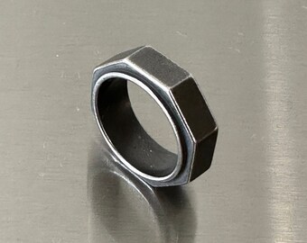 Mens Nut Hardware Style Ring