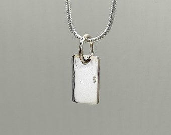 925 Sterling Silver Rectangle Pendant - Polished - Jewelry Gift