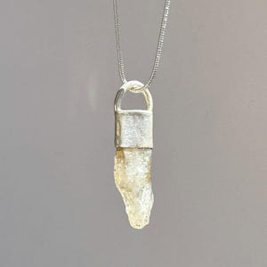 Quartz Crystal Pendant Necklace | Sterling Silver Talisman | Natural Stone Jewelry
