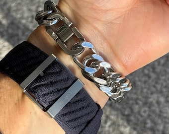 Personalized Silver Chain Link Bracelet: Engraved Stainless Steel, Unisex