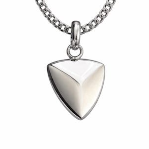 Collar con colgante de escudo de acero inoxidable – Cadena geométrica moderna