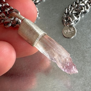 Quartz Crystal Pendant Necklace | Sterling Silver Talisman | Natural Stone Jewelry