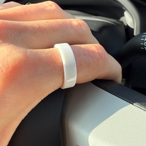 Minimalist Ring | White Ceramic | Durable Modern Jewelry