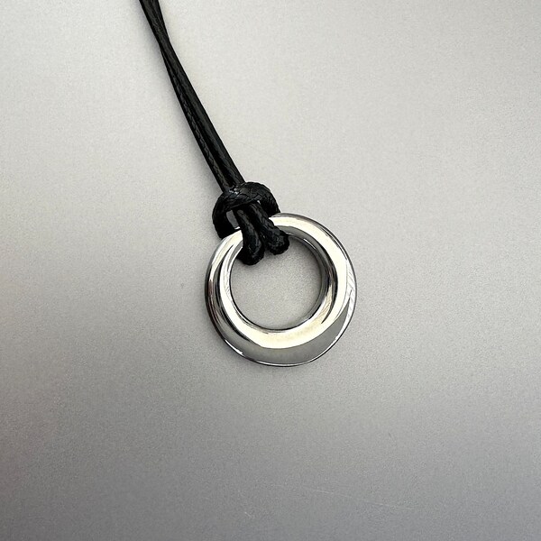 Circle Amulet Pendant Necklace on Cord