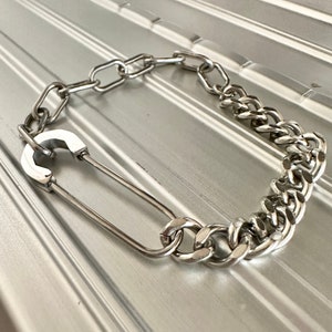 Stainless Steel Pin Silver Bracelet | Waterproof