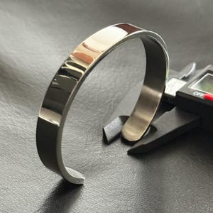 10mm Minimalist Stainless Steel Cuff Bracelet – Engravable Inside/Outside