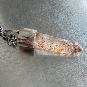 Quartz Crystal Pendant Necklace | Sterling Silver Talisman | Natural Stone Jewelry