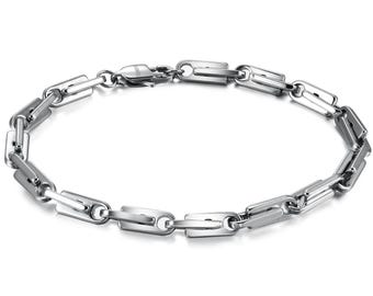 Pulsera minimalista de acero inoxidable / Joyería minimalista para el día a día / Pulsera unisex de plata