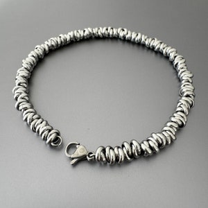 Silver Stainless Steel Chain Link Bracelet for Men