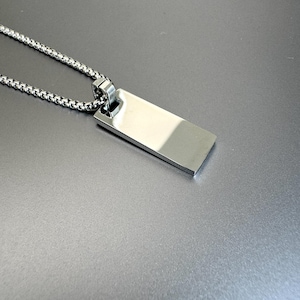 Engraved Silver Bar Pendant Necklace: Personalized Jewelry