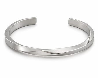 Pulsera rígida delgada de acero inoxidable retorcida de 5 mm